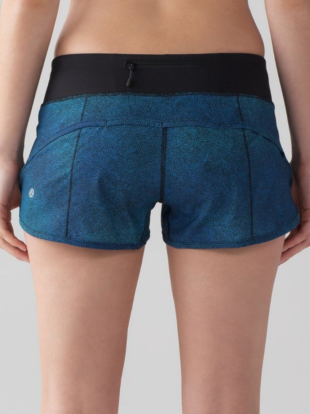 Lululemon Speed Short 2.5" In Super Natural Blue Multi / Black